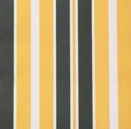 Yellow and grey stripe polyester cover for 4.5m x 3m awning includes valance
